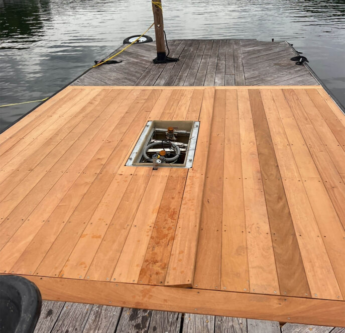 Image of fuel system in dock at marina