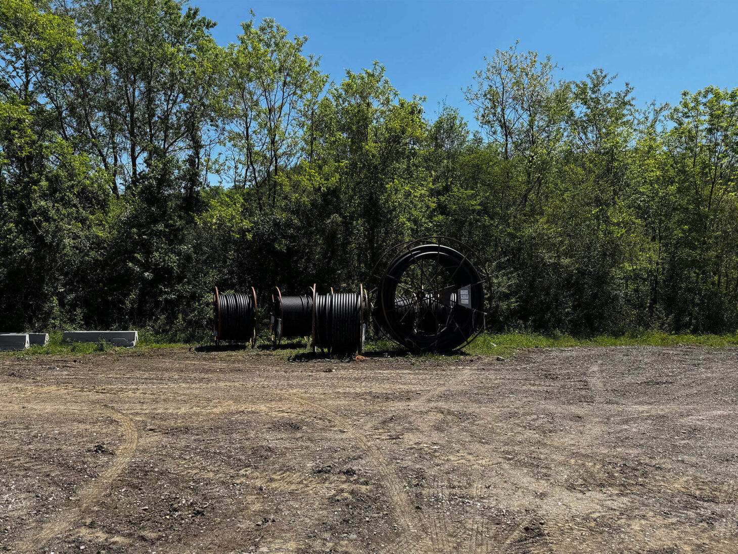 Construction materials at PowerUp America project site